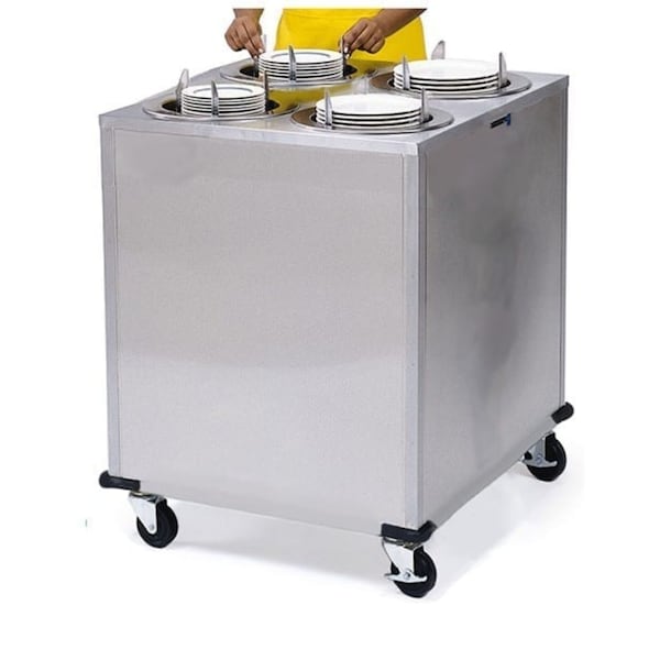 Lakeside Adjust-A-Fit Heated 4 Stack Plate Dispenser Cabinet; 6-1/2" to 9-3/4" - 929