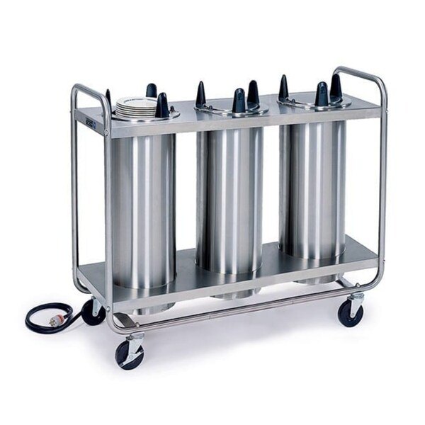 Lakeside Regular Heated Tubular 3 Stack Plate Dispenser; 9-1/4" to 10-1/8" - 8310
