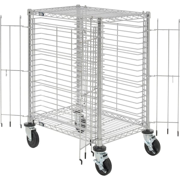 Nexel End Load Wire Tray Cart with 19 Tray Capacity, 30L x 21W x 40H - 168317