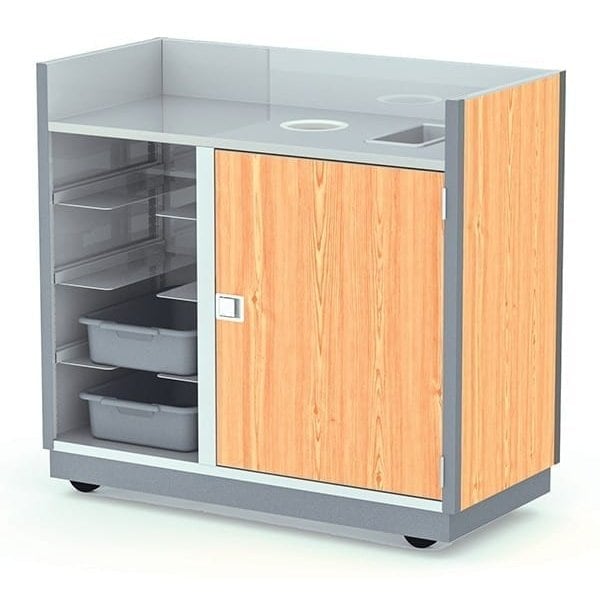 Lakeside Mobile Bussing Station w/Laminate Exterior-Holds (4) Bus Tubs - 4612