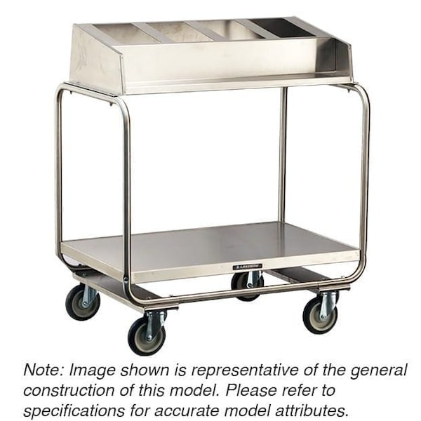Lakeside Stainless Tray-N-Silver Cart;Holds (5)1/4 Size Pans, (130)16"x22" Trays - 216