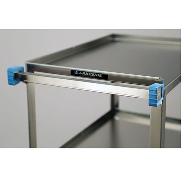 Lakeside Stainless Steel 3 Shelf Guard Rail Cart; 300 lb Capacity, 15-1/2"x24" - 316