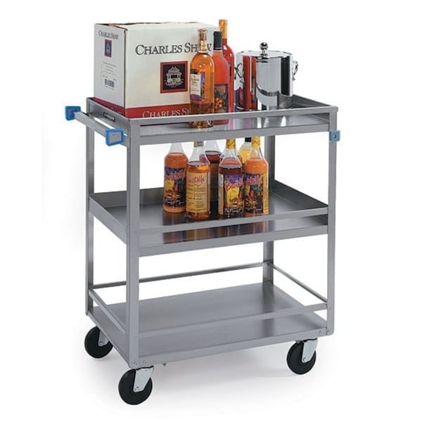 Lakeside Stainless Steel 3 Shelf Guard Rail Cart; 300 lb Capacity, 15-1/2"x24" - 316