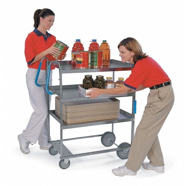 Lakeside Stainless Steel Ergo-One Series 2-Shelf Cart; 700 lb Capacity, 18"x27" - 7010