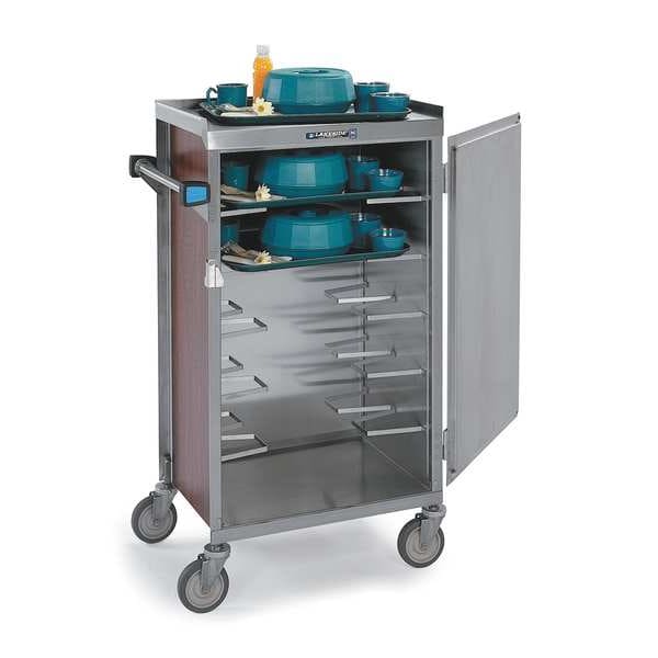 Lakeside Laminate Exterior Enclosed Late Tray Delivery Cart - 854