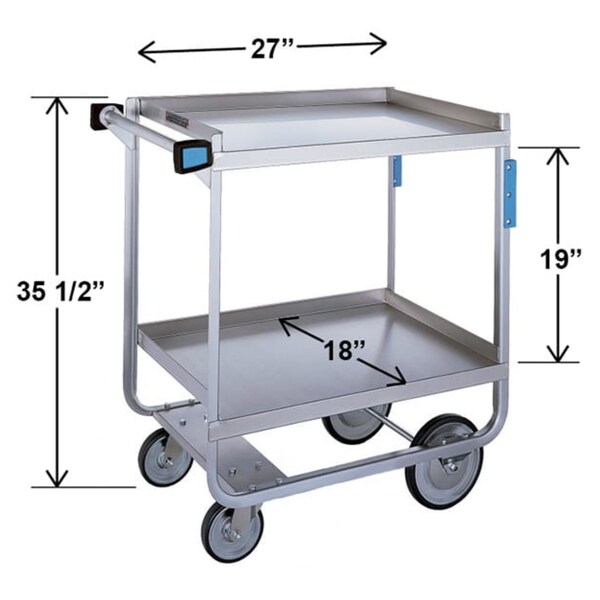 Lakeside Stainless Steel Utility Cart; 700 Lb Capacity, 2 Shelf, 18"x27" - 721