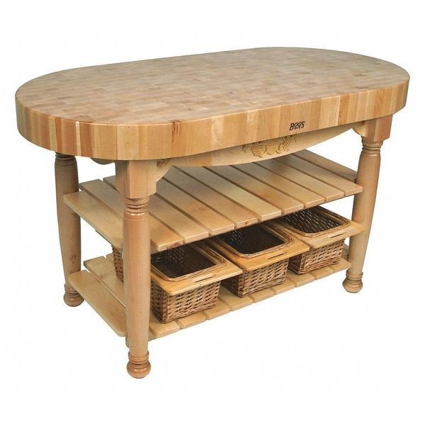 John Boos & Co Table, Harvest, Natural, 60"x30"x4" , 30" W 60" L 36" H, natural Tabletop - CU-HAR60-N