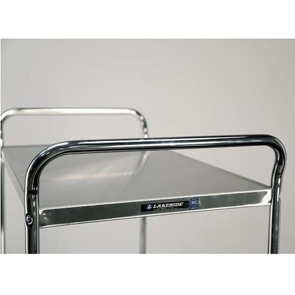 Lakeside Tubular Chrome Frame 2 Shelf Cart; 500 lb Capacity, 21"x33" - 492