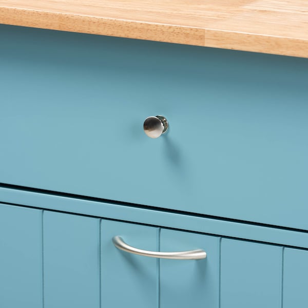 Baxton Studio Liona Sky Blue Finished Wood Kitchen Storage Cart - 162-10444