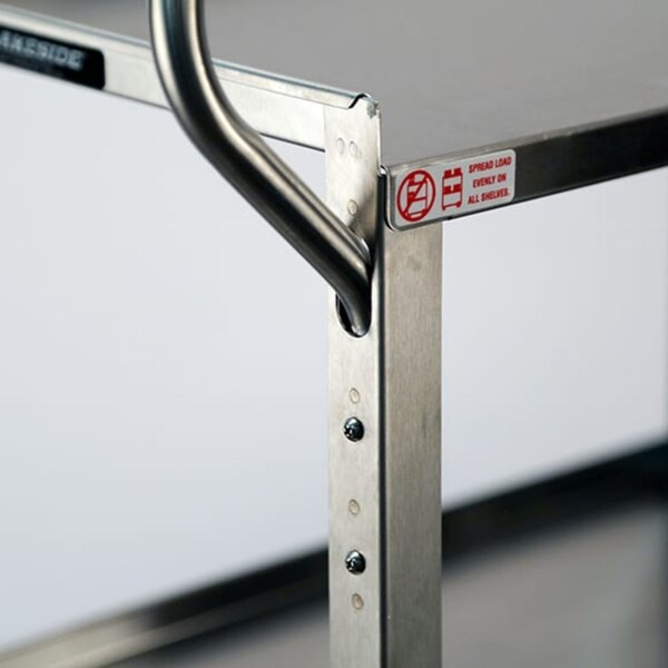Lakeside Stainless Ergo-One Series 2 Shelf Cart; 300 lb Capacity, 15-1/2"x24" - 6600