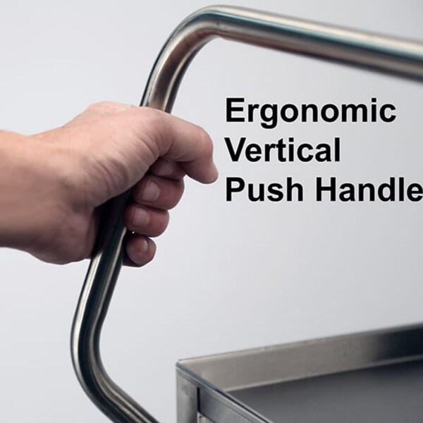 Lakeside Stainless Ergo-One Series 2 Shelf Cart; 300 lb Capacity, 15-1/2"x24" - 6600