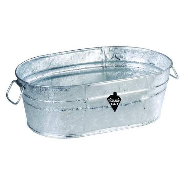 Zoro Select Utility Tub, 4 gal., Silver - 00-OV