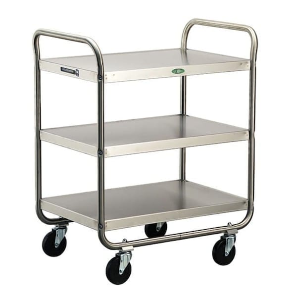 Lakeside Tubular Frame Stainless Steel 3-Shelf Cart; 500 lb Capacity, 18"x27" - 222