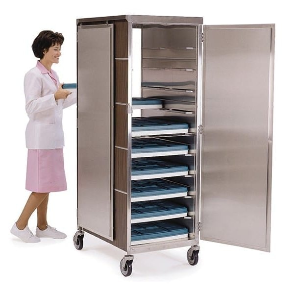Lakeside Stainless w/Vinyl Exterior 16 Tray Delivery Cart;2 Doors-14"x18" Trays - 645