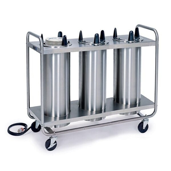 Lakeside Regular Heated Tubular 3 Stack Plate Dispenser; 5-7/8" to 6-1/2" - 8306