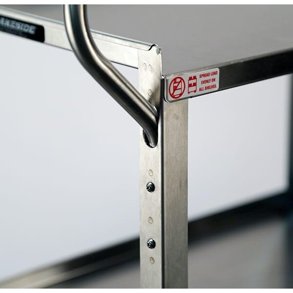Lakeside Stainless Ergo-One Series 2 Shelf Cart; 300 lb Capacity, 18"x27" - 6610