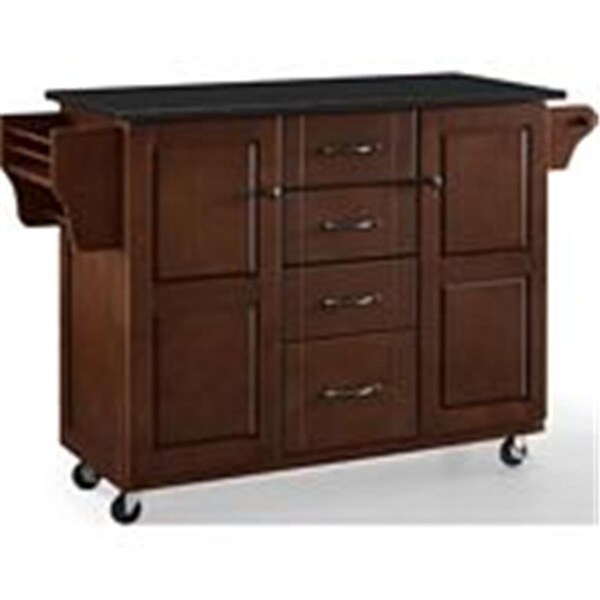 Crosley 35.25 x 51.5 x 18 in. Eleanor Solid Granite Top Kitchen Cart Mahogany - KF30173EMA