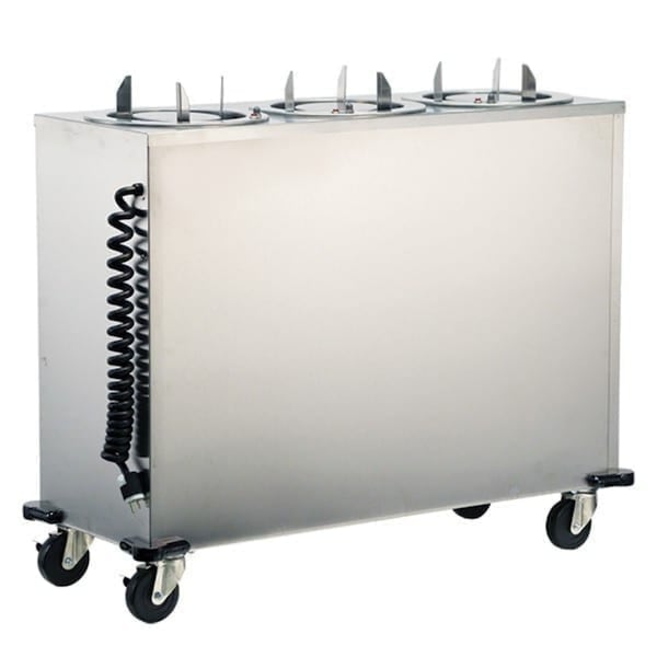 Lakeside Adjust-A-Fit Heated 3 Stack Plate Dispenser Cabinet; 4-1/4" to 7-1/2" - 955