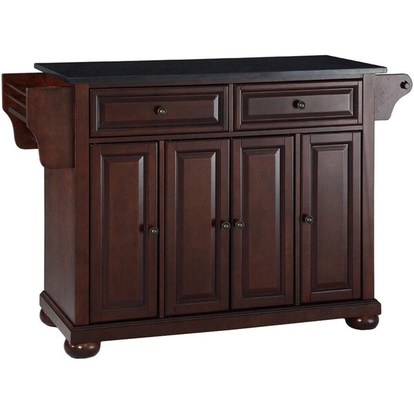 Kd Aparador Alexandria Black Granite Top Kitchen Island - Vintage Grey - KD2448265