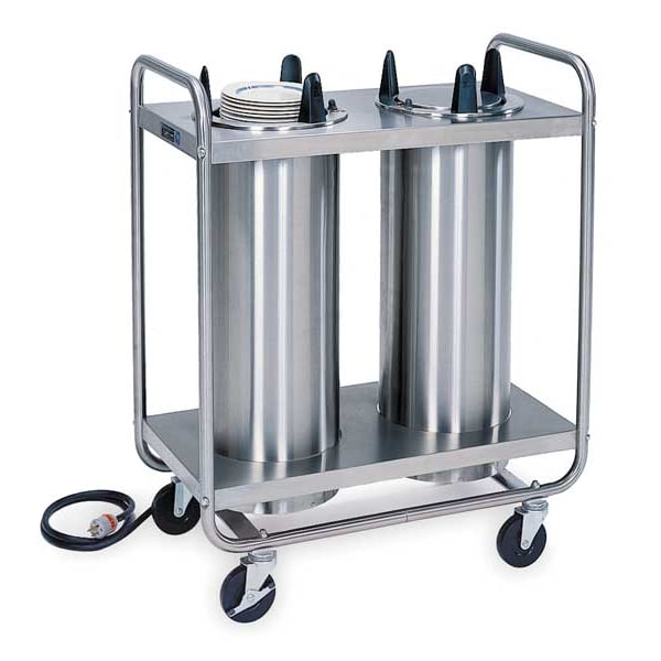 Lakeside Heated Tubular 2-Stack Plate Dispenser; Fits Plates 11-1/4" to 12-1/4" - 8212