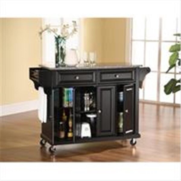 Modern Marketing Crosley Furniture  Solid Granite Top Kitchen Cart-Island in Black Finish - KF30003EBK