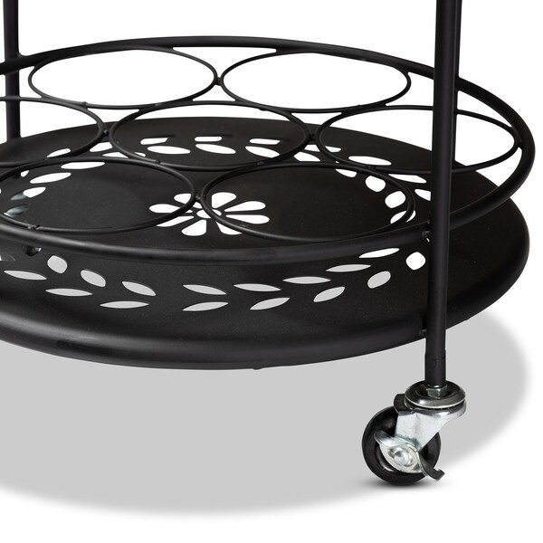 Baxton Studio Dallan Modern Industrial Black Metal 2-Tier Kitchen Cart - 193-12118-ZORO