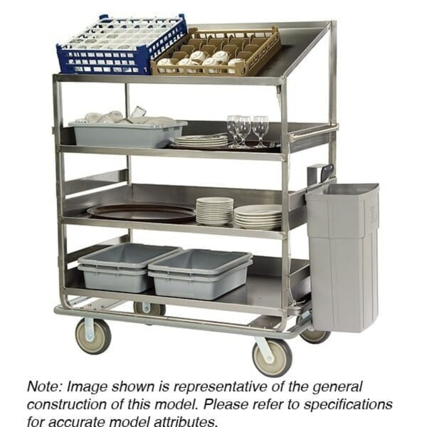 Lakeside Glass Rack/Dish Sorting Cart; 3 Flat, 1 Angled 28"x62" Shelves - B589