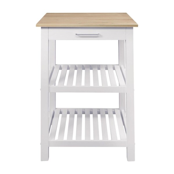 Doba-Bnt Sunrise Kitchen Island with American Maple Top - White & Natural - SA2691209