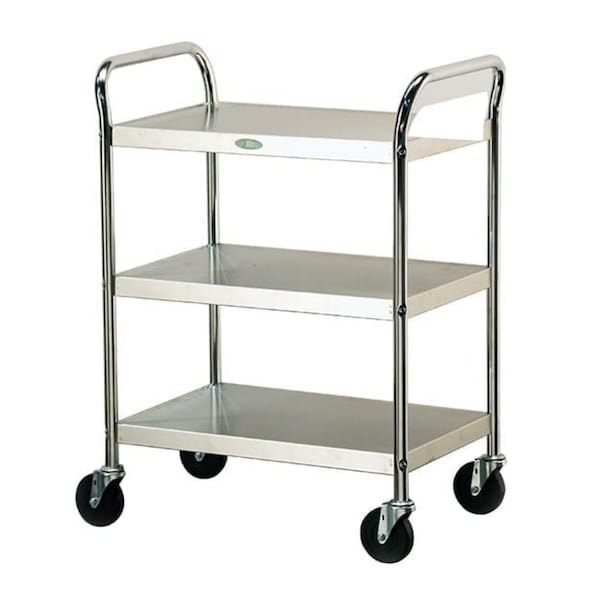 Lakeside Tubular Chrome Frame 3 Shelf Cart; 500 lb Capacity, 15-1/2"x24"-K.D. - 479