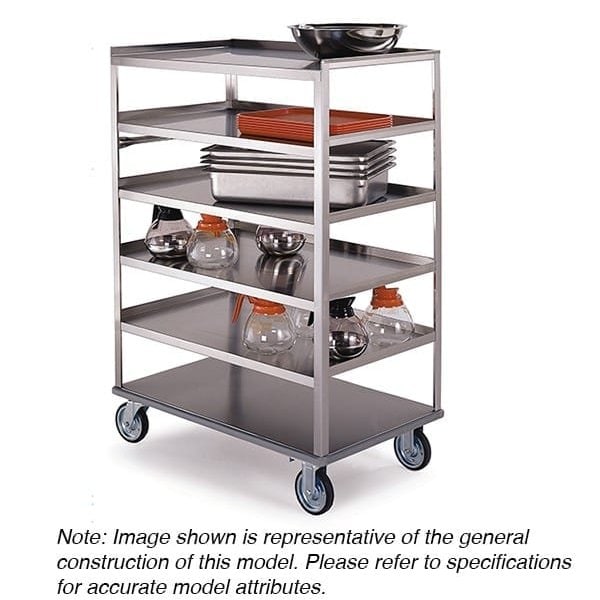 Lakeside Stainless Steel 6 Shelf Cart; All Edges Down, 500 lb Capacity, 21"x35" - 433
