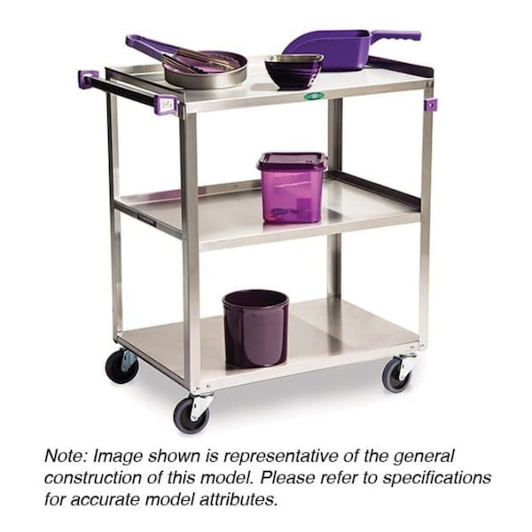 Lakeside Allergen Awareness Stainless 3 Shelf Cart; 500 Lb Capacity, 21"x35" - 444A
