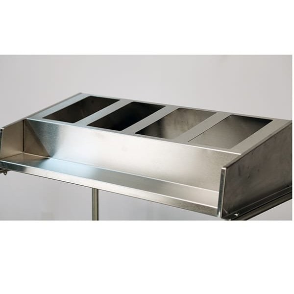 Lakeside Stainless Tray-N-Silver Cart;Holds (4)1/4 Size Pans, (130)16"x22" Trays - 214