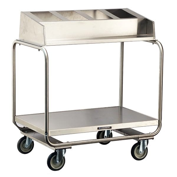 Lakeside Stainless Tray-N-Silver Cart;Holds (4)1/4 Size Pans, (130)16"x22" Trays - 214