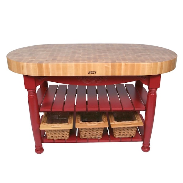 John Boos & Co Table, Harvest, Basil, 60"x30"x4" , 30" W 60" L 36" H, Basil Tabletop - CU-HAR60-BS