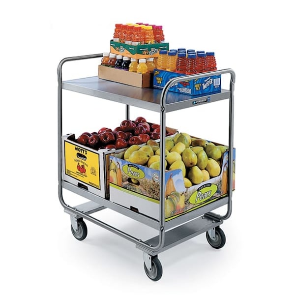 Lakeside Tubular Frame Stainless Steel 2-Shelf Cart; 500 lb Capacity, 21"x33" - 243