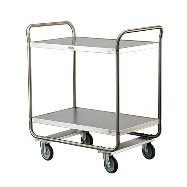 Lakeside Tubular Frame Stainless Steel 2-Shelf Cart; 500 lb Capacity, 21"x33" - 243
