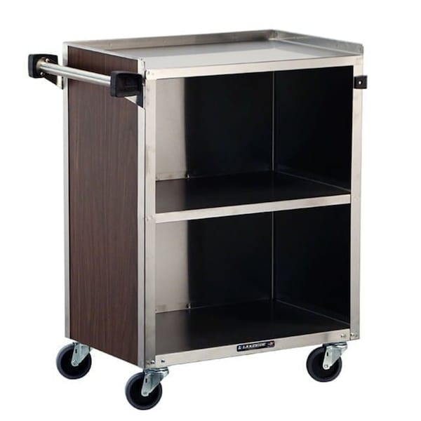 Lakeside Stainless Steel Enclosed Bussing Cart, 3 Shelf, 300 lb Capacity - 610