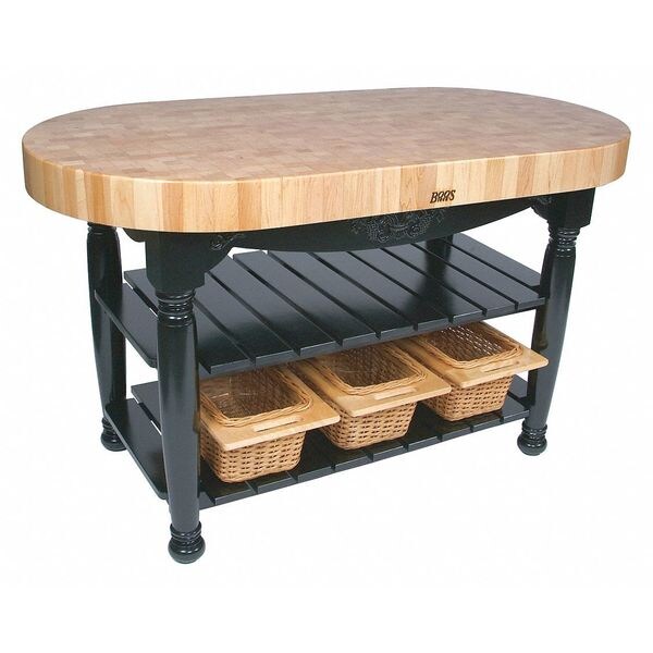 John Boos & Co Table, Harvest, Black, 60"x30"x4" , 30" W 60" L 36" H, Black Tabletop - CU-HAR60-BK
