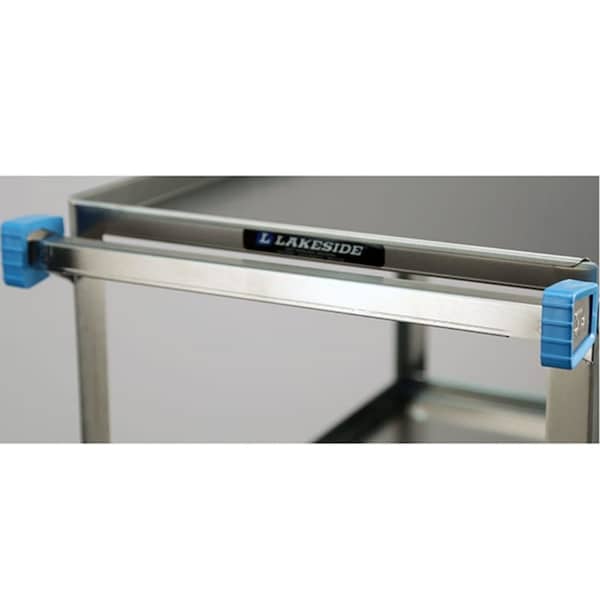 Lakeside Stainless Steel 3 Shelf Guard Rail Cart; 500 lb Capacity, 18"x27" - 526