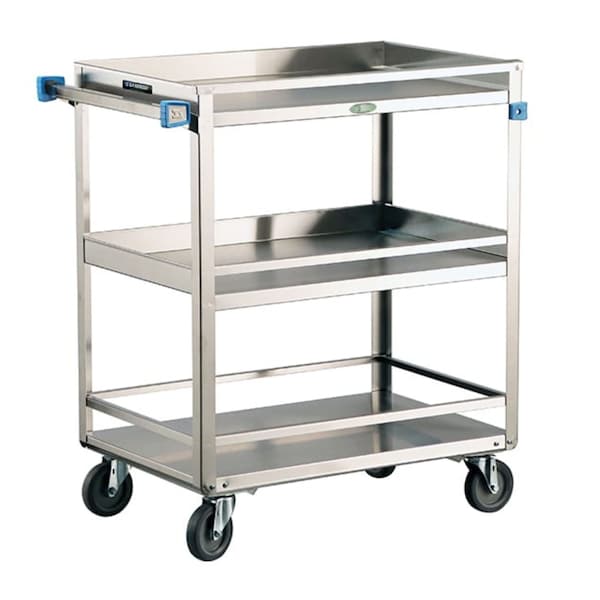 Lakeside Stainless Steel 3 Shelf Guard Rail Cart; 500 lb Capacity, 18"x27" - 526