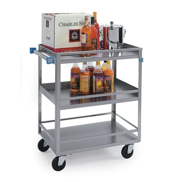 Lakeside Stainless Steel 3 Shelf Guard Rail Cart; 500 lb Capacity, 18"x27" - 526