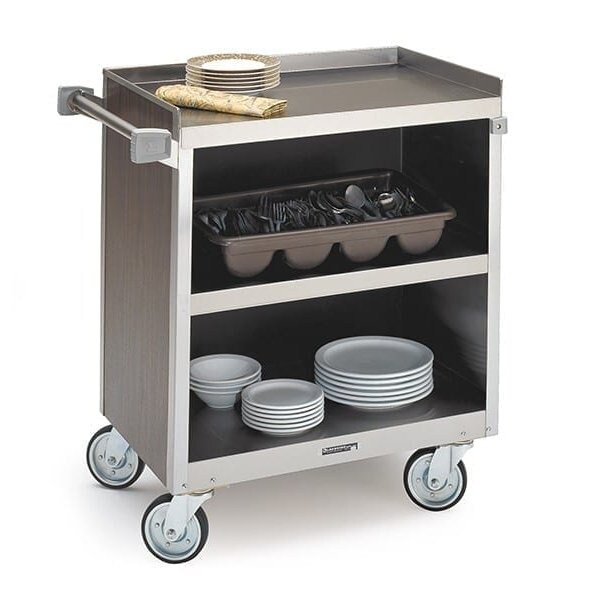 Lakeside Stainless Enclosed Bussing Cart, 3 Shelf, 700 lb Capacity, 18"x27" - 822