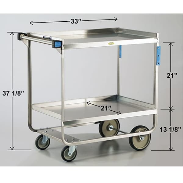 Lakeside Stainless Steel Utility Cart; 700 Lb Capacity, 2 Shelf, 21"x33" - 743