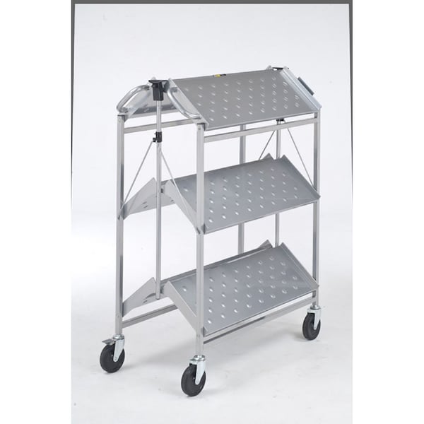 Master Grade Folding Master Busing Cart, 500 lb Cap, 5"SwvlCstr, 34" X 17.5" X 35" - BC-3000H