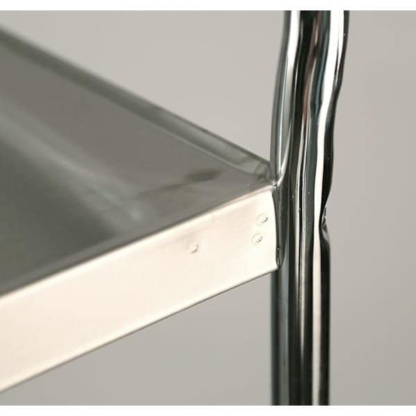 Lakeside Tubular Chrome Frame 2 Shelf Cart; 500 lb Capacity, 15-1/2"x24" - 472
