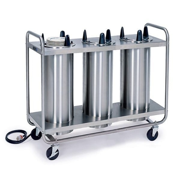 Lakeside Regular Heated Tubular 3 Stack Plate Dispenser; 7-3/8" to 8-1/8" - 8308