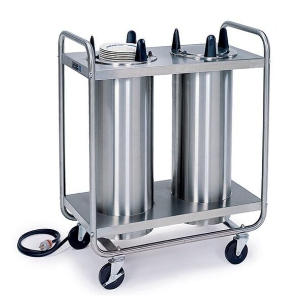 Lakeside Regular Heated Tubular 2 Stack Plate Dispenser; 5-7/8" to 6-1/2" - 8206