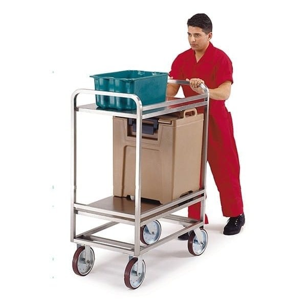 Lakeside Stainless Steel 2 Shelf Tubular Frame Cart; 1,500 Lb Capacity, 21"x33" - 8840