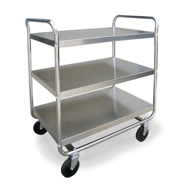 Lakeside Tubular Chrome Frame 3 Shelf Cart; 500 lb Capacity, 21"x33" - 493