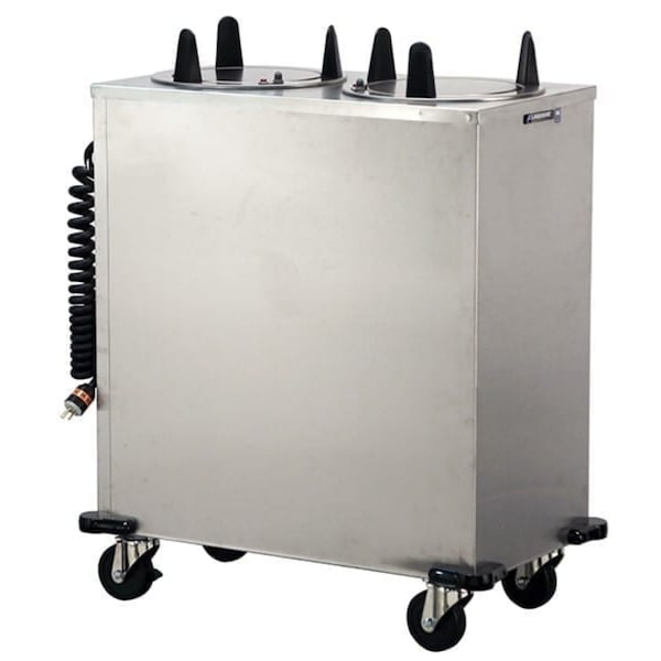 Lakeside Regular Heated 2 Stack Plate Dispenser Cabinet; 5-7/8" to 6-1/2" - 6206